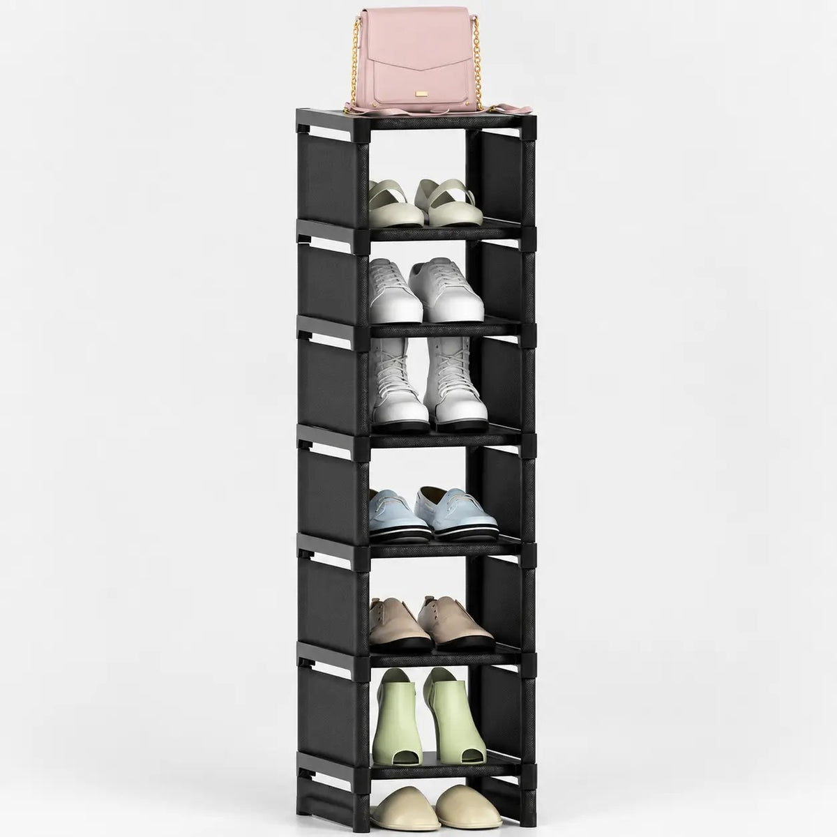 Zapatera Vertical de 7 Niveles con Cubierta