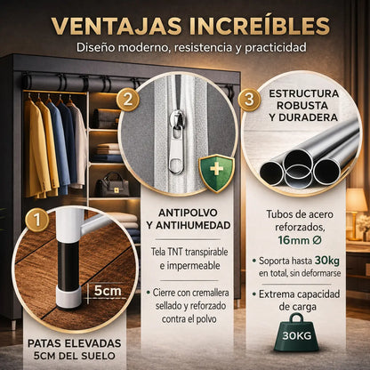 Closet Plegable Multiuso MaxCloset™ + 2 Tapetes Antiderrapantes y Impermeables [ÚLTIMAS UNIDADES]