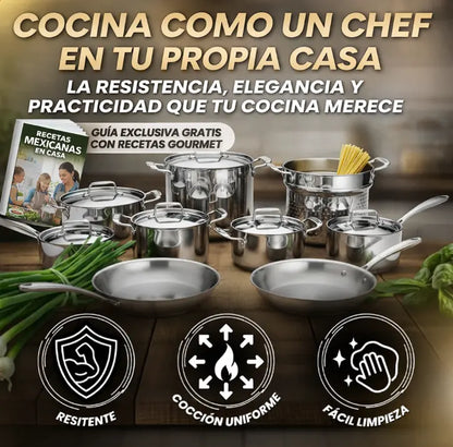 Juego de 13 Ollas Antiadherente VantaCook [ANTIADHERENTE TOTAL]